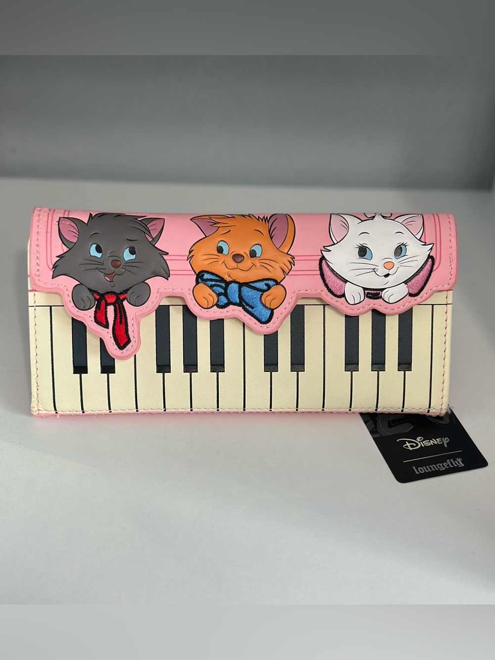 Loungefly Disney Aristocats Piano Wallet Pink Marie Toulouse Berlioz NWT